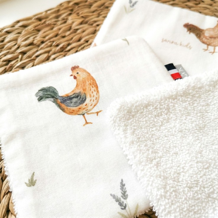 Lingettes bébé lavables 8 pièces, GALLINA