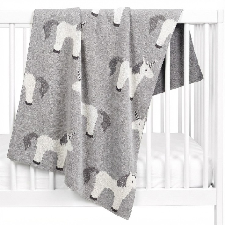 Couverture pour bébé en coton bio, LICORNE