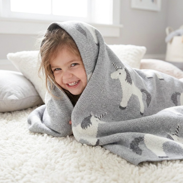 Couverture pour bébé en coton bio, LICORNE