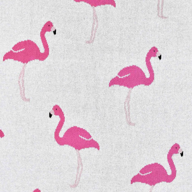 Couverture en coton bio, FLAMANT ROSE