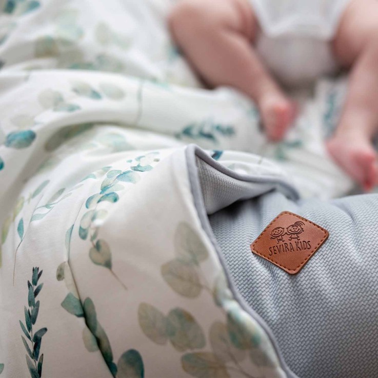 Couverture plaid réversible, Eucalyptus