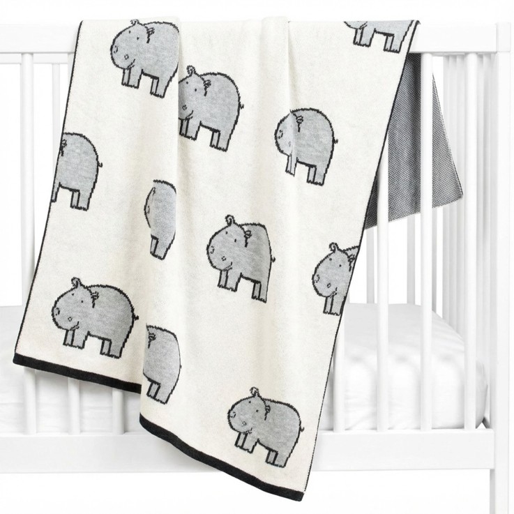 Couverture plaid en coton bio, HIPPO