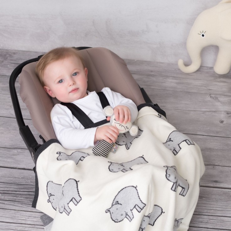 Couverture plaid en coton bio, HIPPO