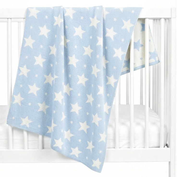 Couverture réversible en coton bio Gots, ÉTOILES