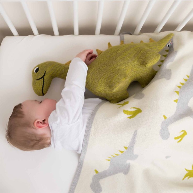 Couverture en coton bio GOTS, Dinosaure