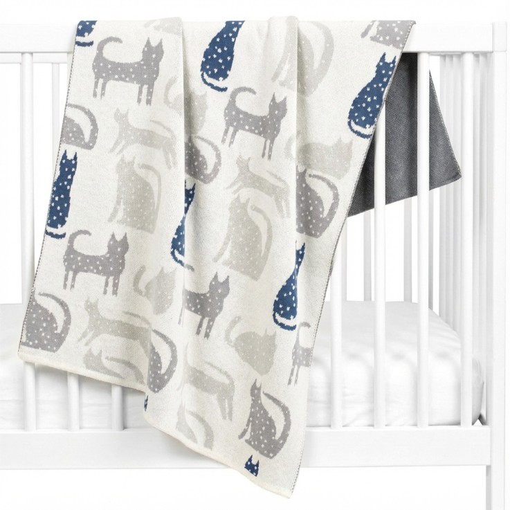 Couverture en coton bio Gots, Chat