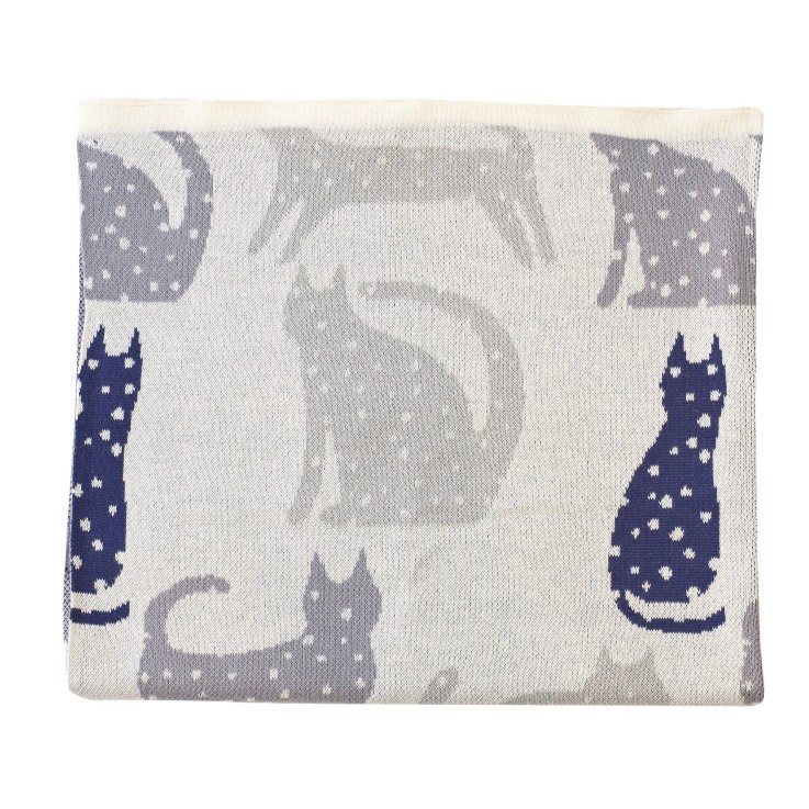 Couverture en coton bio Gots, Chat