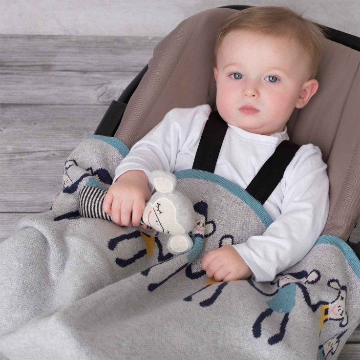 Couverture pour bébé en coton bio, SINGE