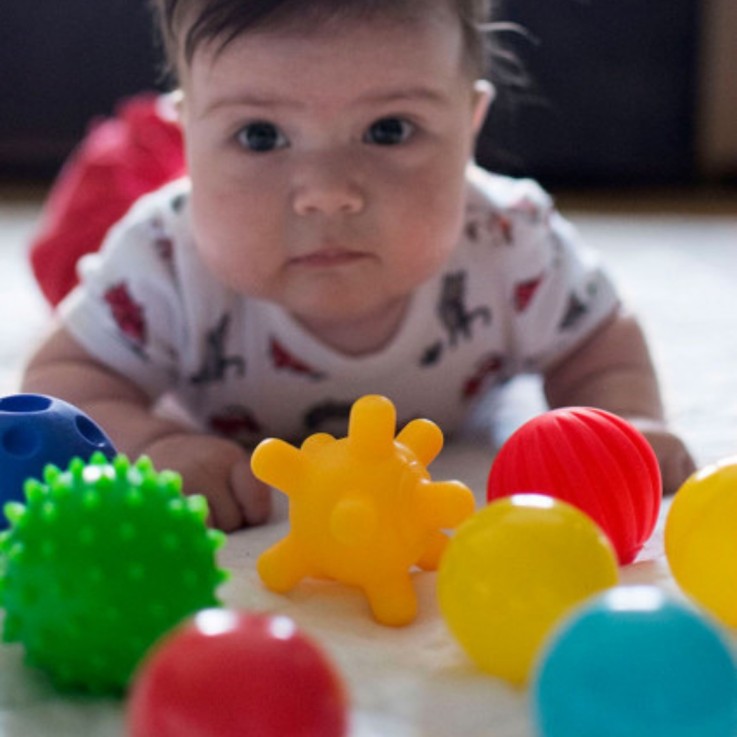 Balles sensorielles Montessori – Coffret de 5 dès la naissance