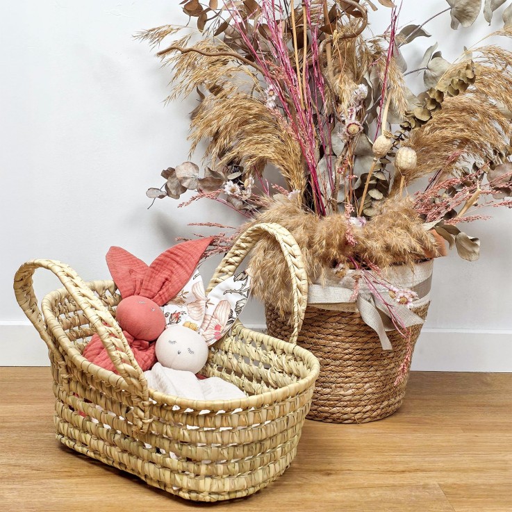 Jouet couffin poupée 35cm en fibres naturelles