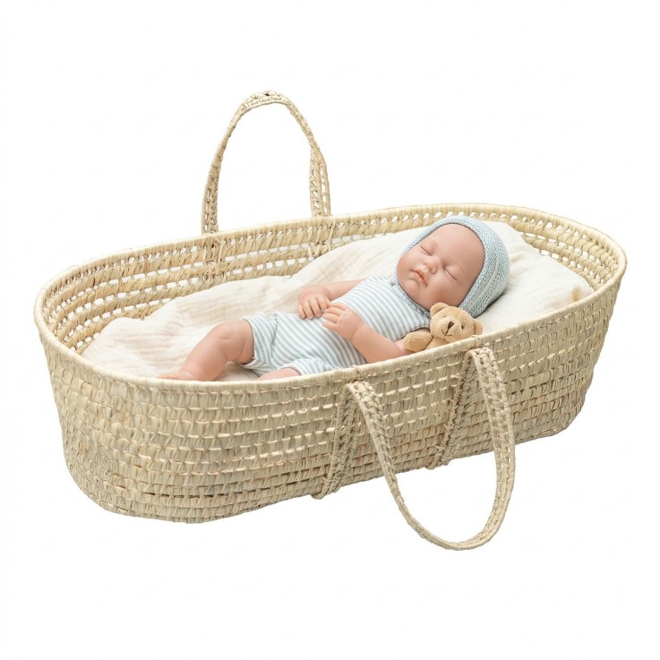 Jouet couffin poupée 60cm en fibres naturelles