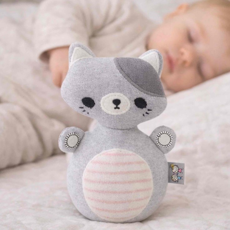 Jouet d'éveil bébé – Culbuto Chat en coton