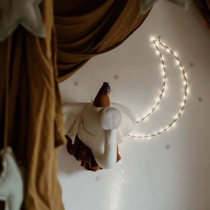 Trophée mural Éléphant en lin – décoration chambre bébé enfant