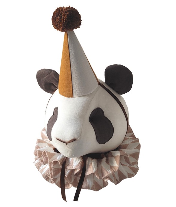 Trophée mural Panda en lin...