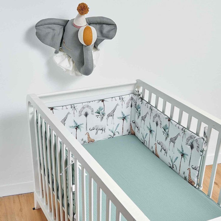 Tour de lit déhoussable et réversible, Safari