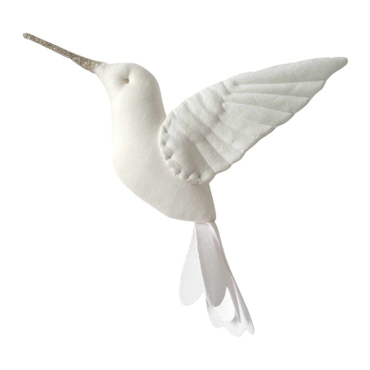 Trophée mural Colibri en lin – décoration chambre bébé enfant