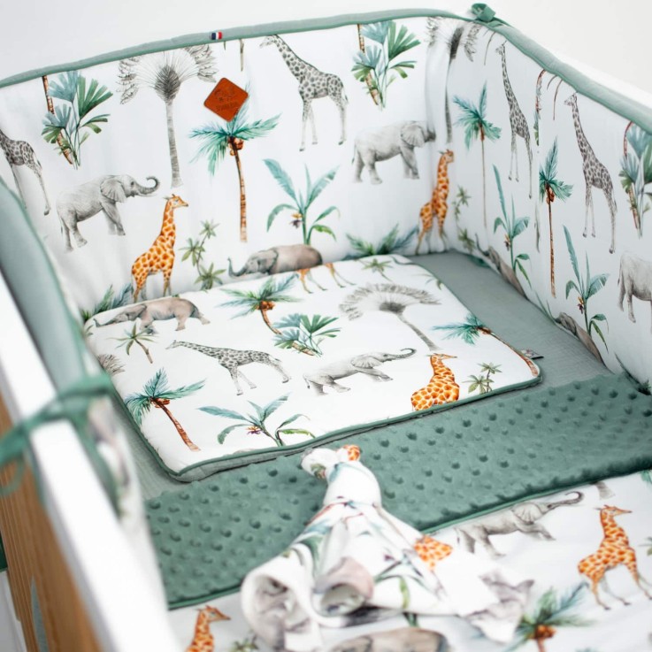 Tour de lit universel en gaze de coton, Safari