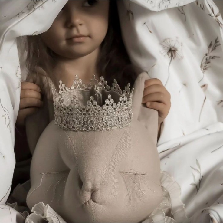 Trophée mural Chat en lin – décoration chambre bébé enfant