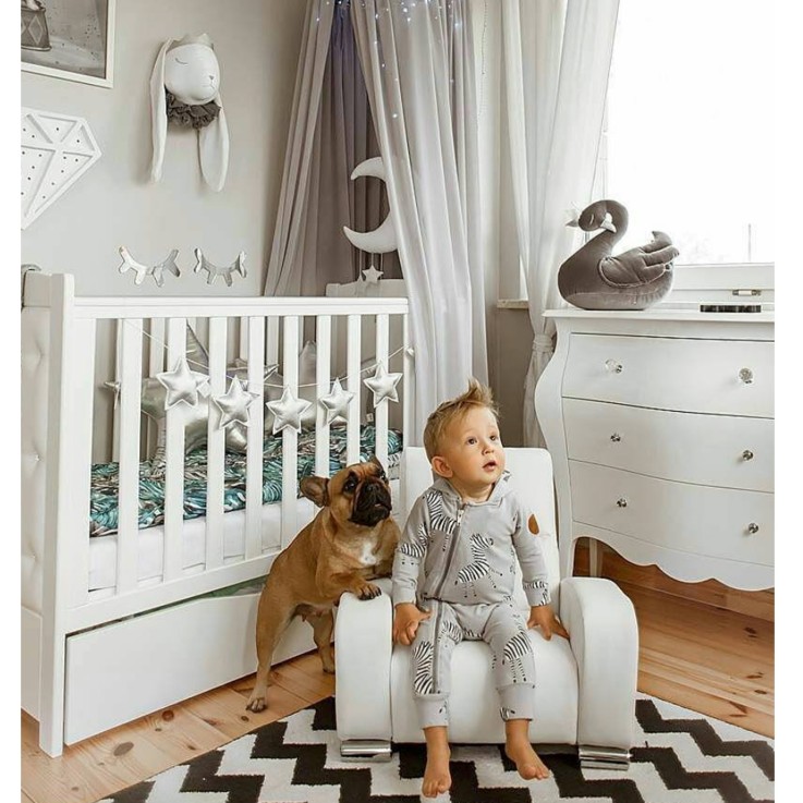 Trophée mural lapin prince en velours – décoration chambre bébé enfant