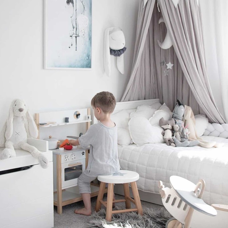 Trophée mural lapin prince en velours – décoration chambre bébé enfant