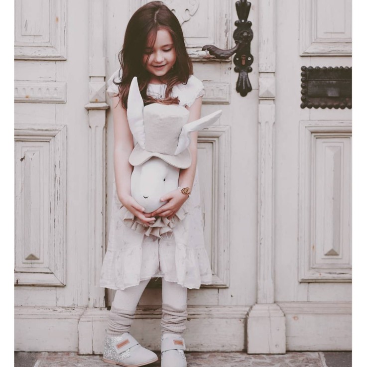 Trophée mural Monsieur lapin en lin – décoration chambre bébé enfant