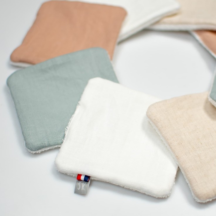 Lingettes bébé lavables en lin, 8 pièces