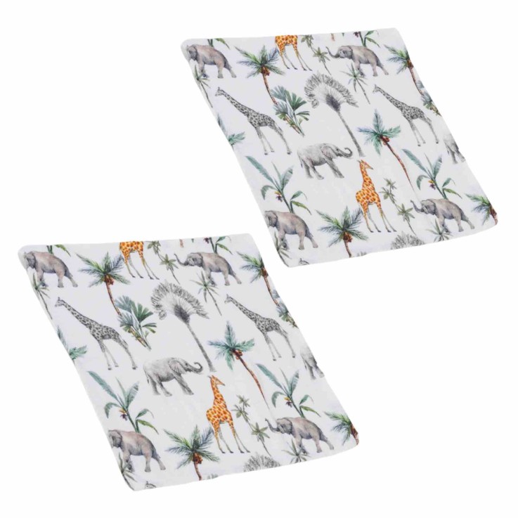 Lot de 2 langes en bambou, Safari