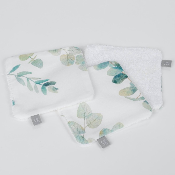 Lingettes bébé lavables 8 pièces, Eucalyptus
