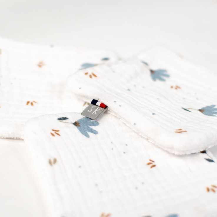 Lingettes bébé lavables 8 pièces, Bleuet