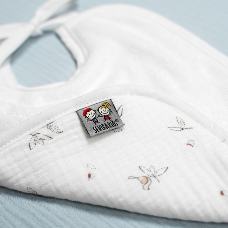 Bavoir à nouer en gaze de coton, Melody