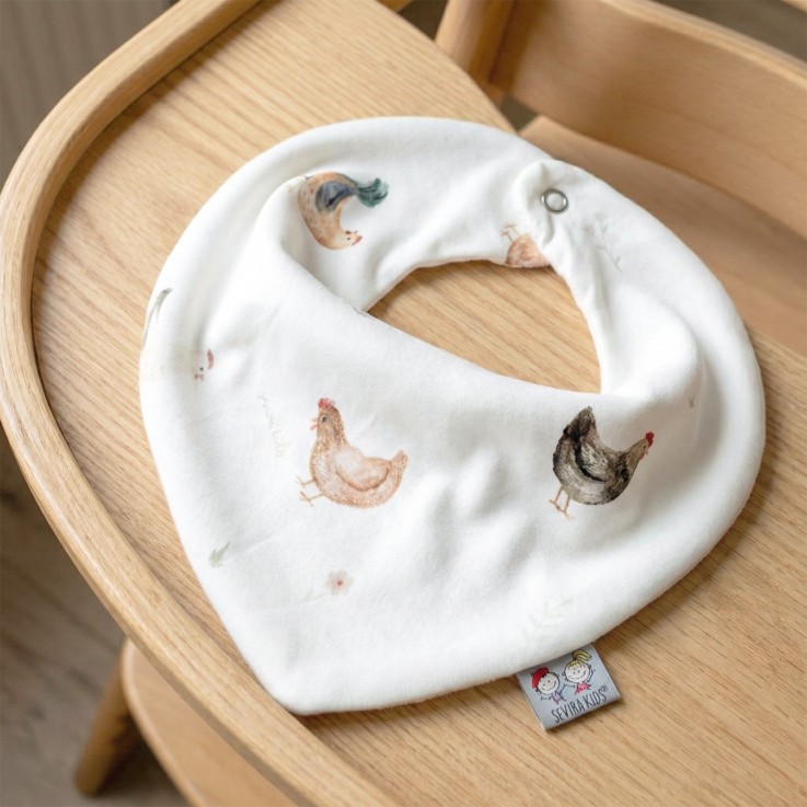 Bavoir bandana en coton, GALLINA
