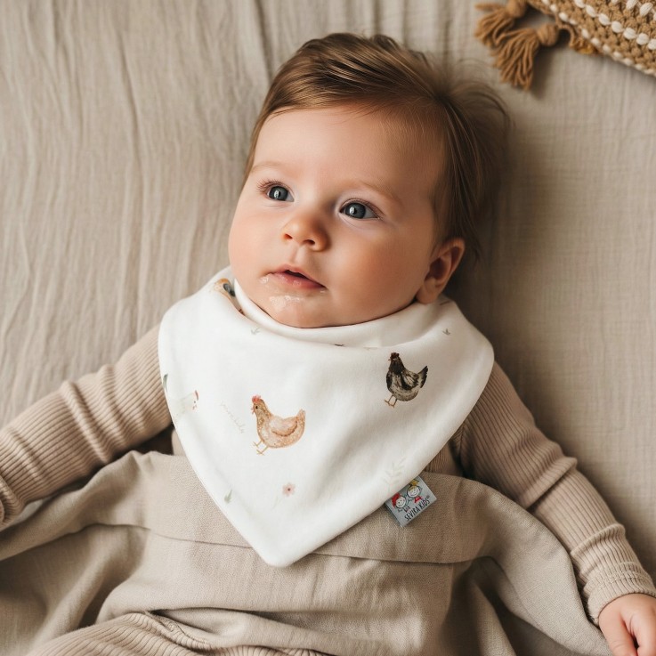 Bavoir bandana en coton, GALLINA