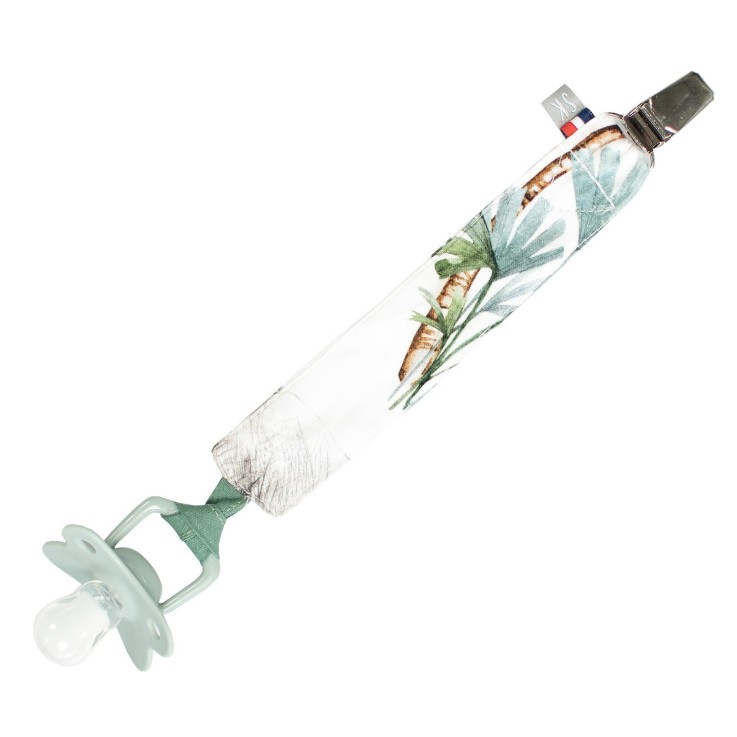 Attache tétine  en coton, Safari