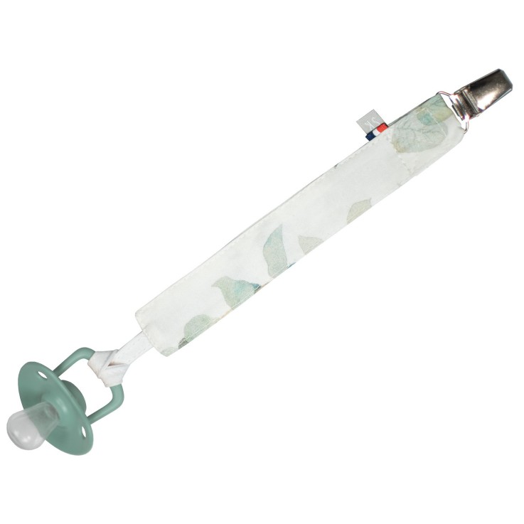 Attache tétine  en coton, Eucalyptus