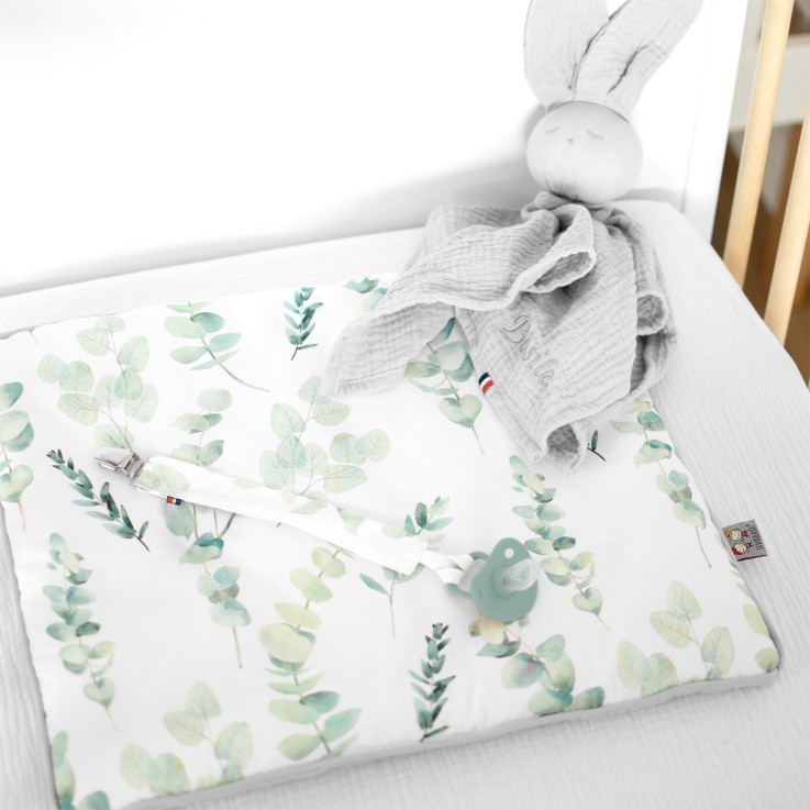 Attache tétine  en coton, Eucalyptus