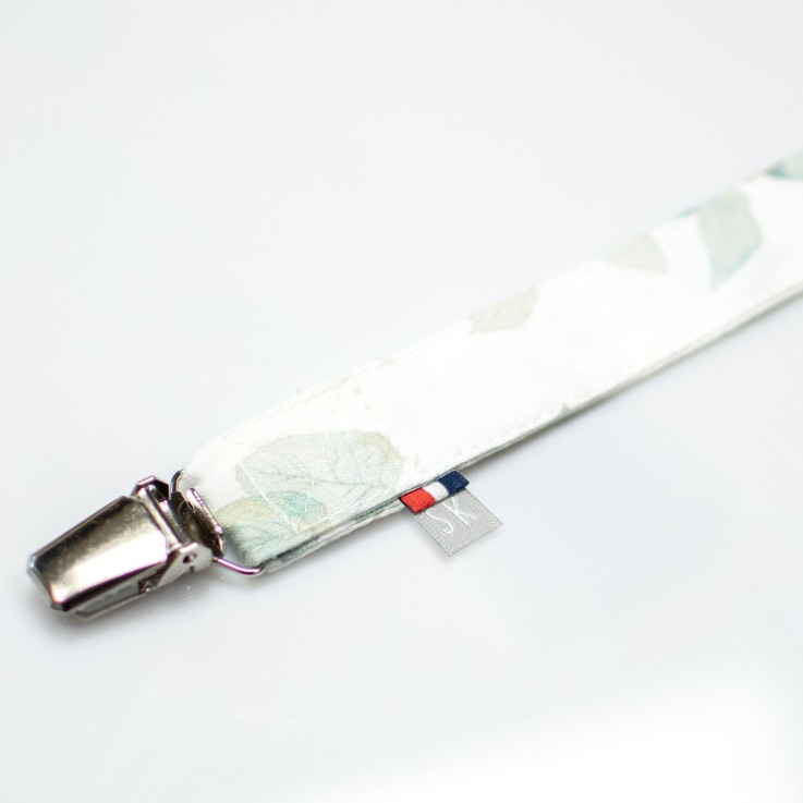 Attache tétine  en coton, Eucalyptus