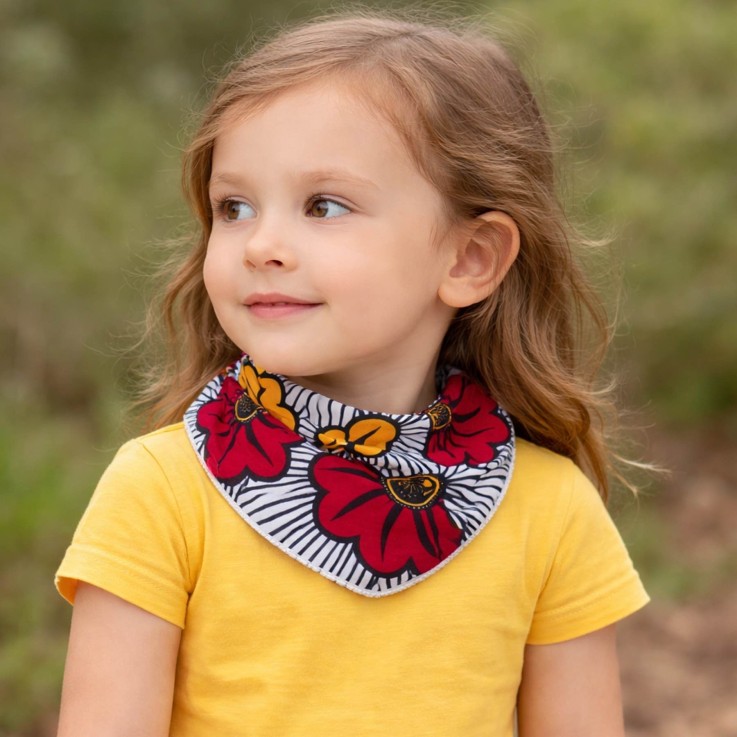 Bandana cache-cou réversible, WAX Fleurs de mariage