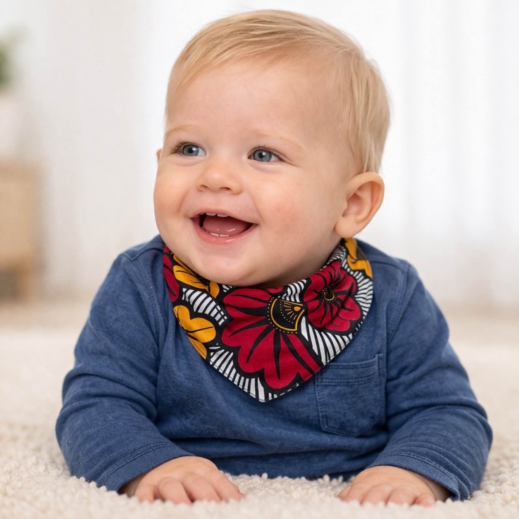 Bandana cache-cou réversible, WAX Fleurs de mariage