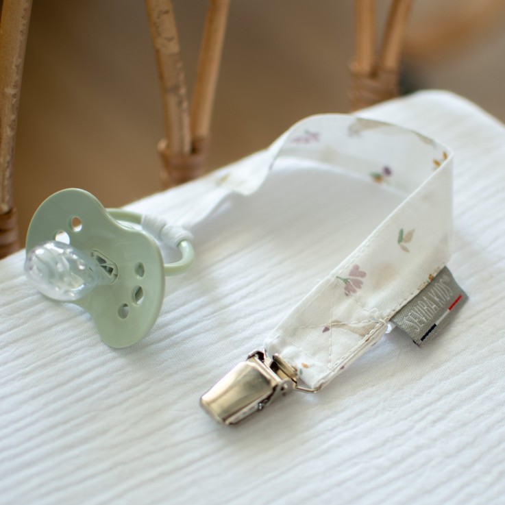 Attache tétine  en coton, Sidonia