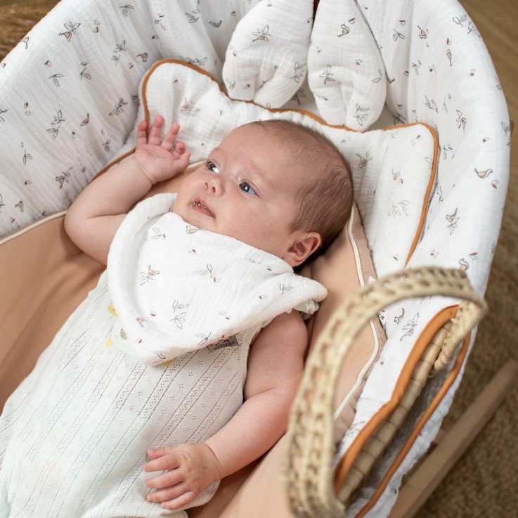 Bavoir bandana gaze de coton, Melody