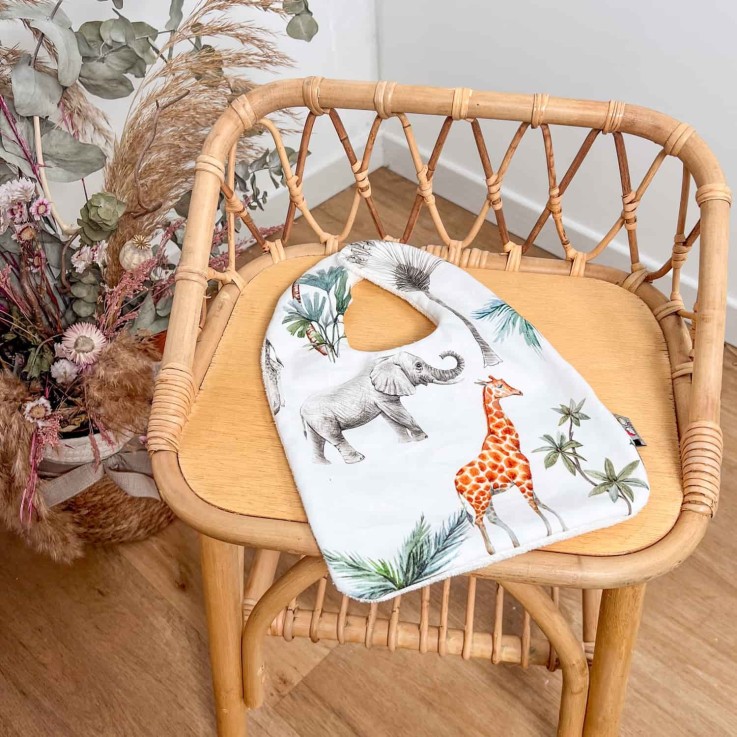 Bavoir en coton, Safari