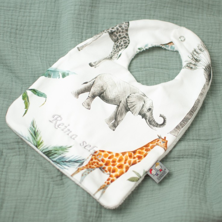 Bavoir en coton, Safari