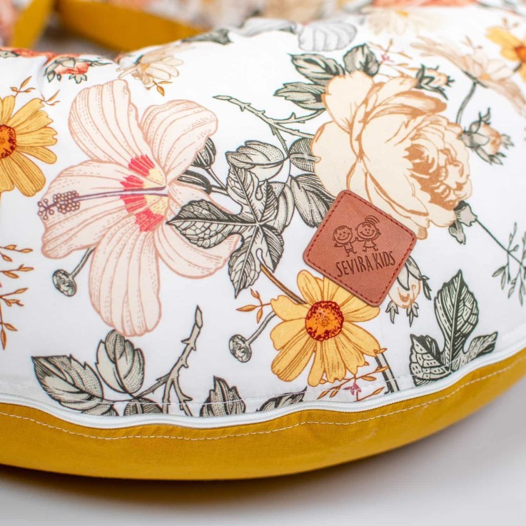 Coussin d'allaitement ergonomique + housse, Néo Vintage