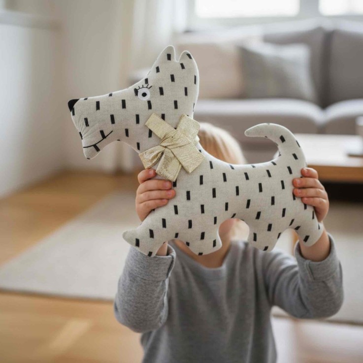 Grande peluche en coton - Chien Scotty