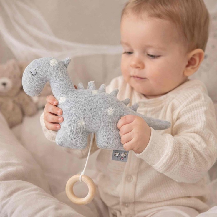 Peluche musicale dinosaure en coton