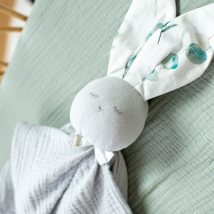 Doudou plat Lapin  Eucalyptus