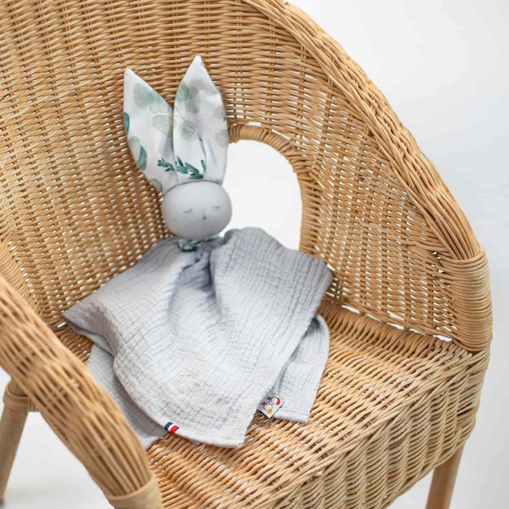 Doudou plat Lapin  Eucalyptus