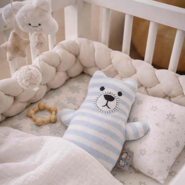 Peluche doudou ourson en coton tricoté