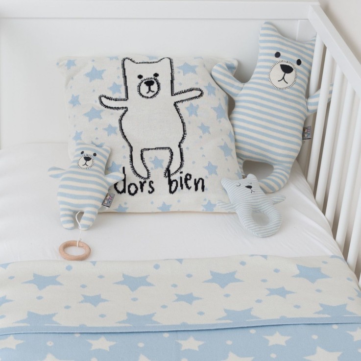 Peluche doudou ourson en coton tricoté