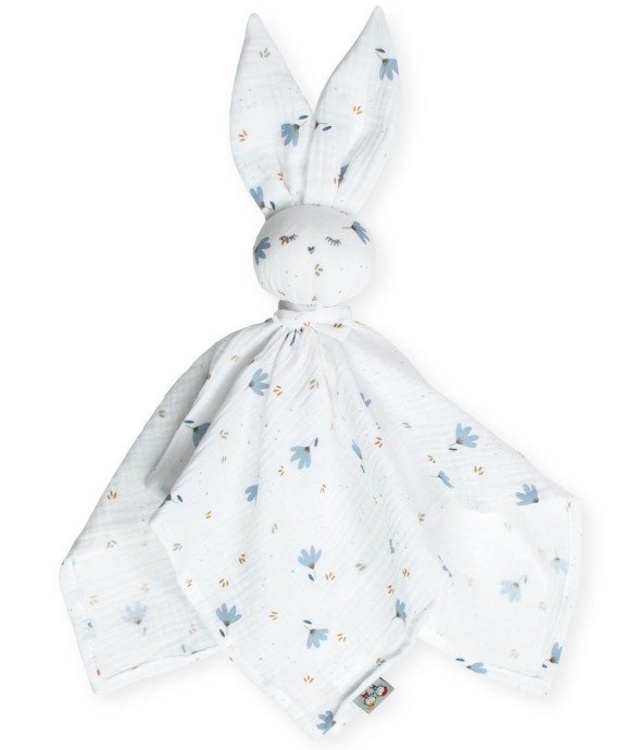 Doudou plat Lapin  Bleuet